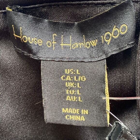 House Of Harlow NWT Crop Top Party Clubwear Rave Black Sequins Sparkle Sexy L - Picture 4 of 6